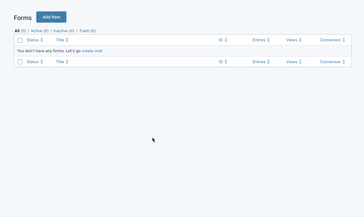 Animation showing the creation of a Newsletter Form in Gravity Forms.